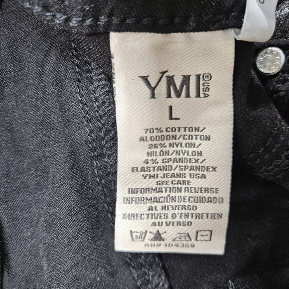 YMI Jeans Womens Large Black Skinny High Rise Snake Print Stretch Pants - Picture 6 of 12